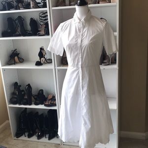 Banana Republic white collar button down dress size 4